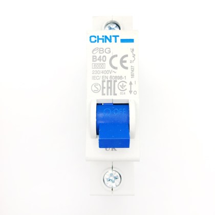 Chint eBG 187247 B40 40A 40 Amp MCB Circuit Breaker Type B